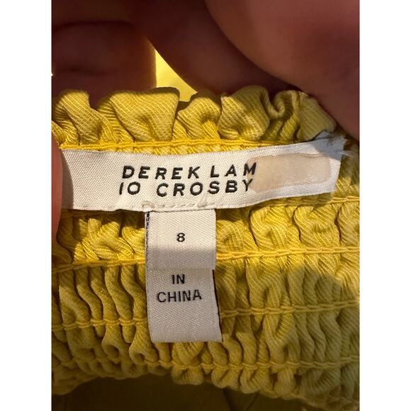 Derek Lam 10 Crosby Women’s Alene Tie Front Yellow Jumpsuit Sz 8 Designer Style - Picture 8 of 11
